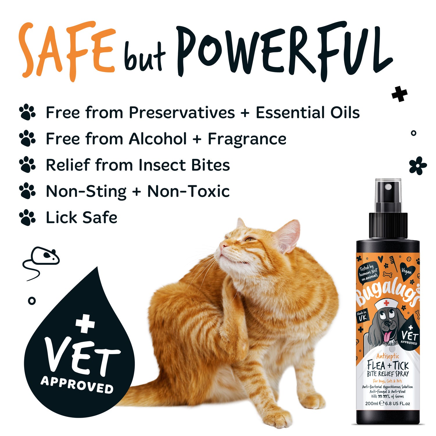 Bugalugs-Antiseptic Flea & Tick Spray Safe & Effective