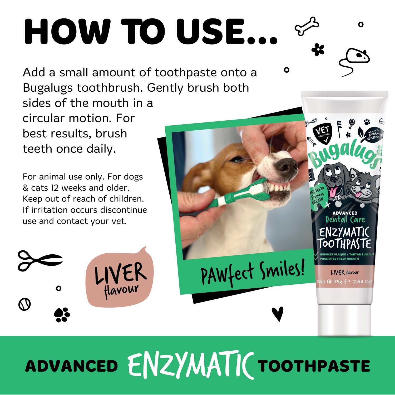 Advanced Dental Care Enzymatic Toothpaste Liver Flavour for Dogs C Bugalugs Pet Care