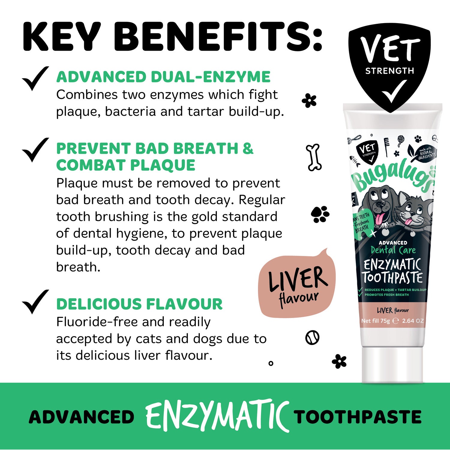 Advanced Dental Care Enzymatic Toothpaste Liver Flavour for Dogs C Bugalugs Pet Care