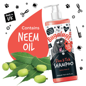 Bugalugs Flea & Tick Shampoo Made with Neem Oil for dogs skin and coat health