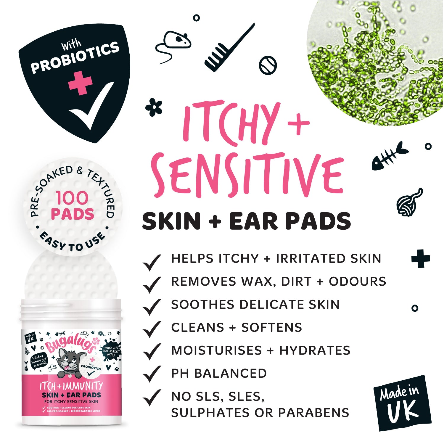 Itch + Immunity Skin + Ear Pads for Cats
