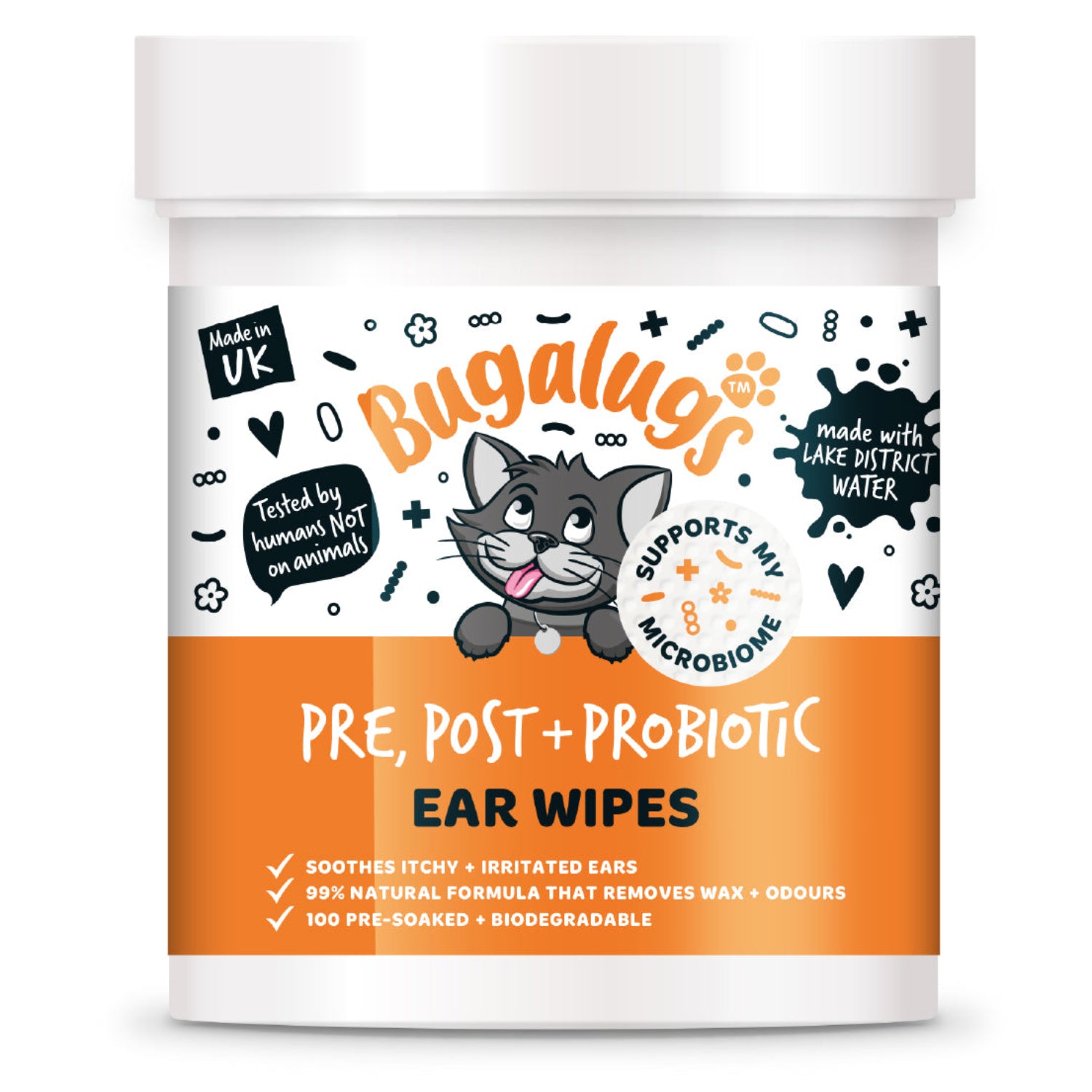 Pre, Post + Probiotic Ear Wipes for Cats