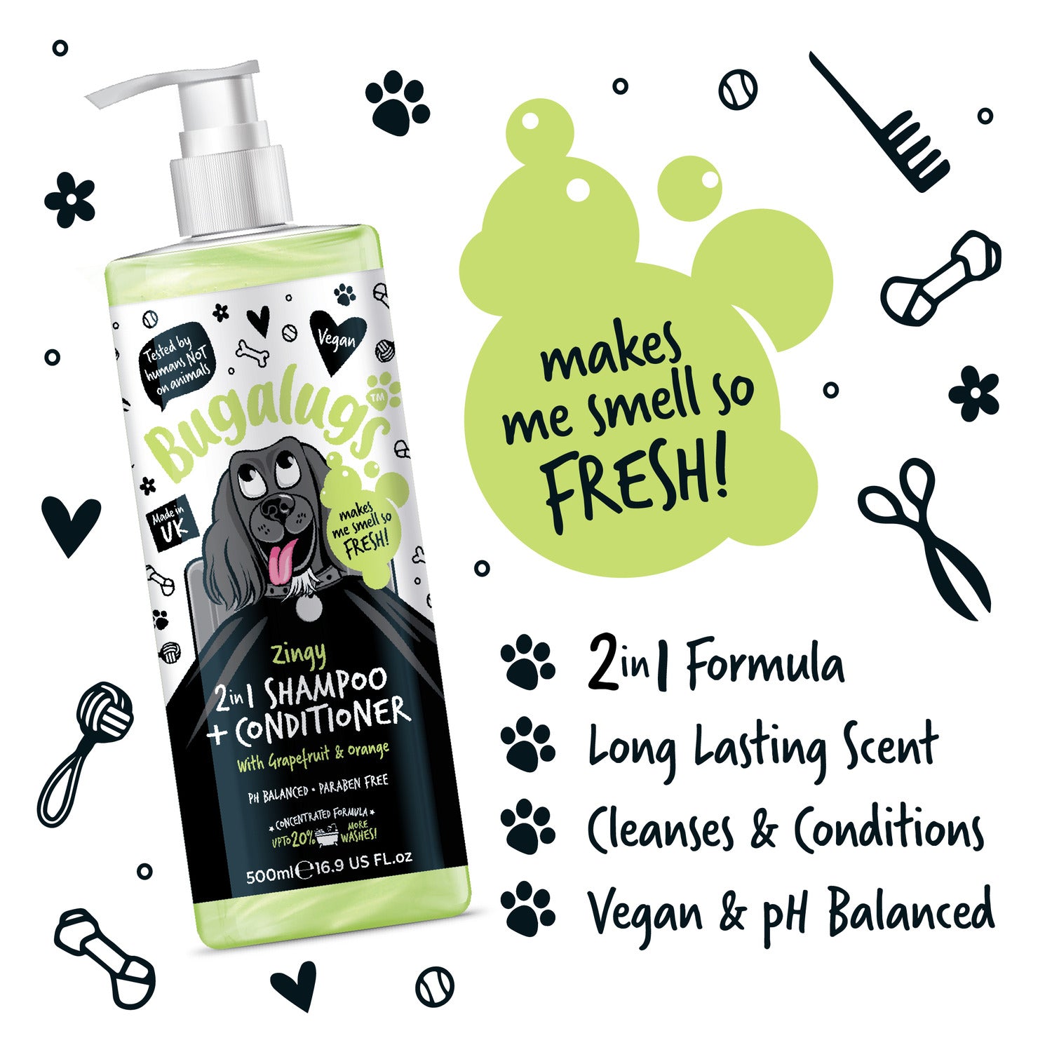 Zingy 2-in-1 Shampoo & Conditioner for Dogs 5L | Bugalugs Pet Care