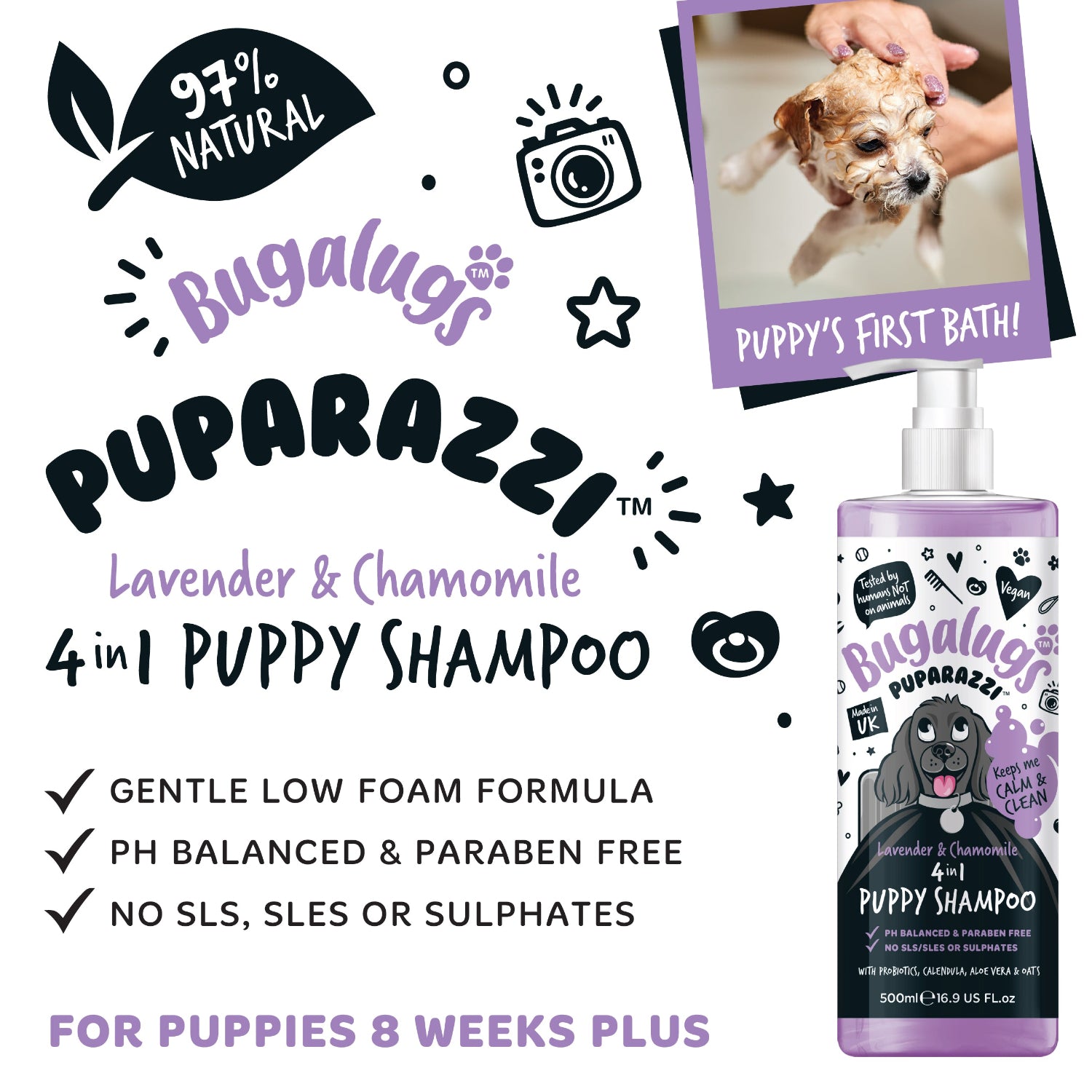 Puparazzi™ Lavender & Chamomile 4 in 1 Puppy Shampoo