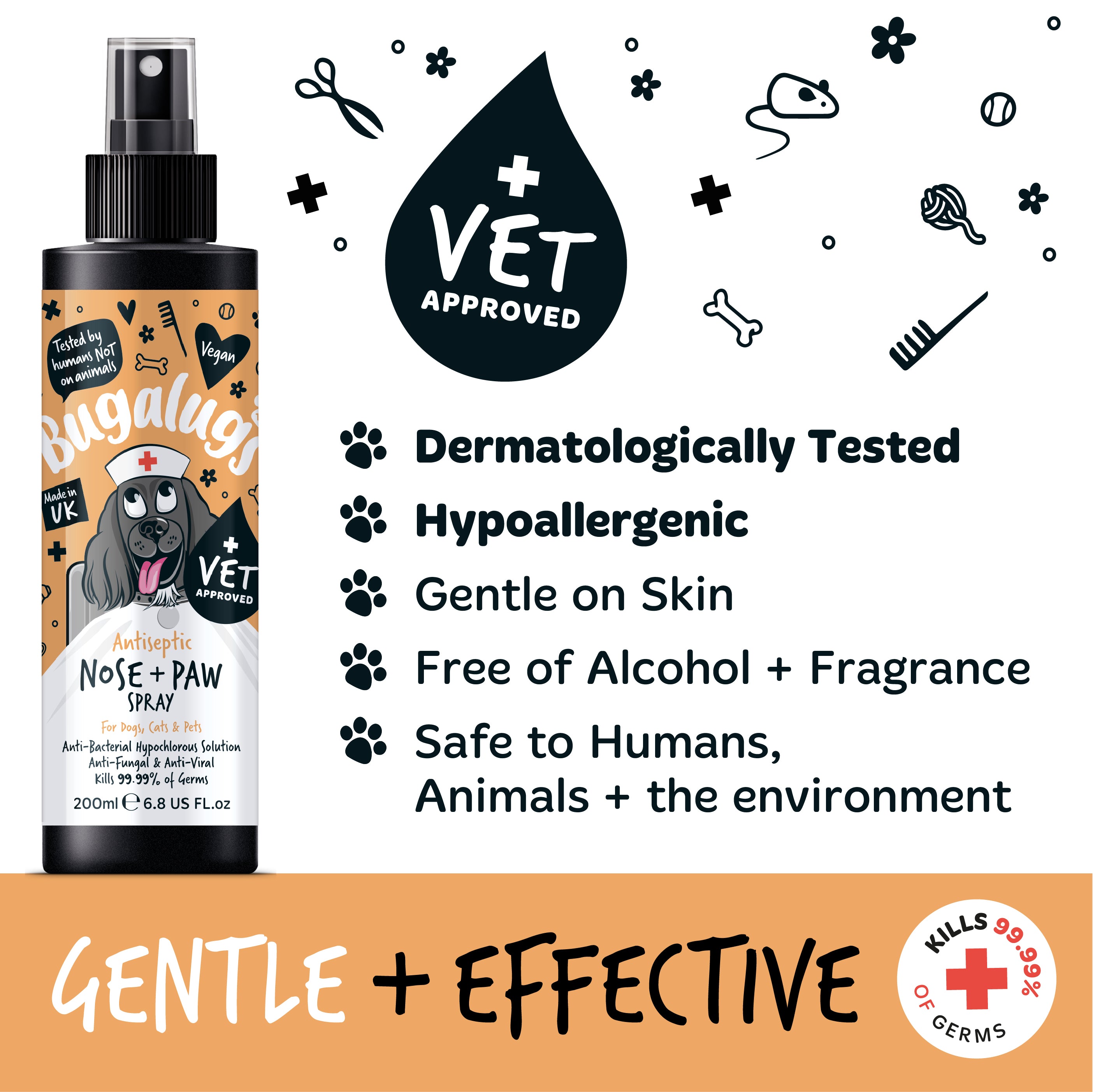 Bugalugs Antiseptic Nose & Paw Spray gentle & effective&-effective