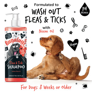Bugalugs Flea & Tick Shampoo for Dogs 8 weeks and over.