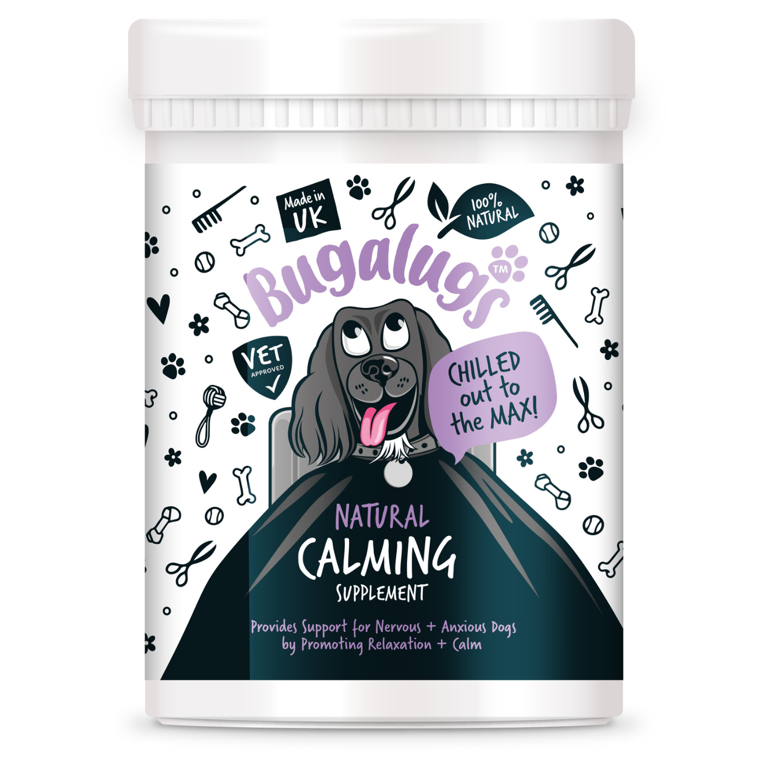 Bugalugs Natural Calming Supplement Powder for Dogs