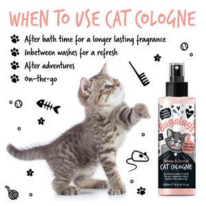 Bugalugs Papaya and Coconut Cat Cologne - When to use cat cologne