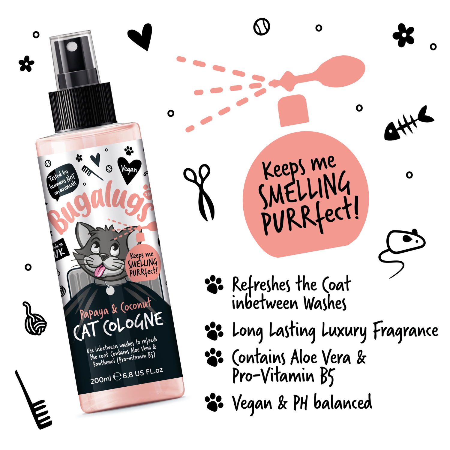 Bugalugs Papaya and Coconut Cat Cologne - Keeps me smelling purrfect