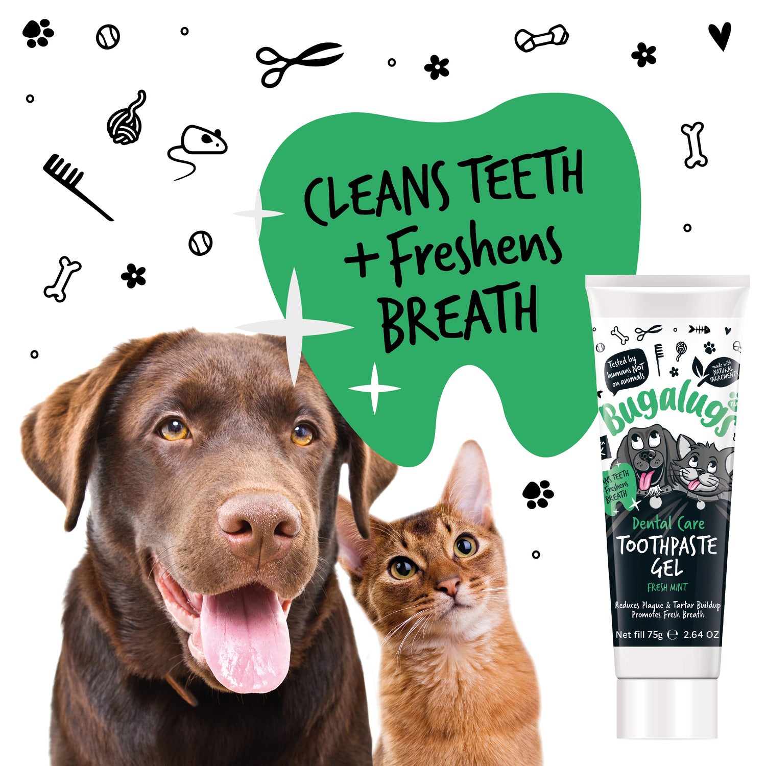 Dental Care Toothpaste Gel with Fresh Mint for Dogs Cats