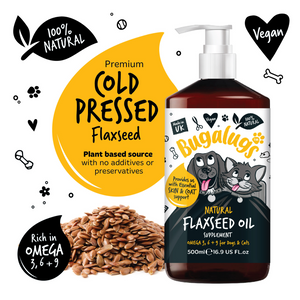 Bugalugs Natural Flaxseed Oil for Dogs Cats Pet Flaxseed Oil Bugalugs Pet Care