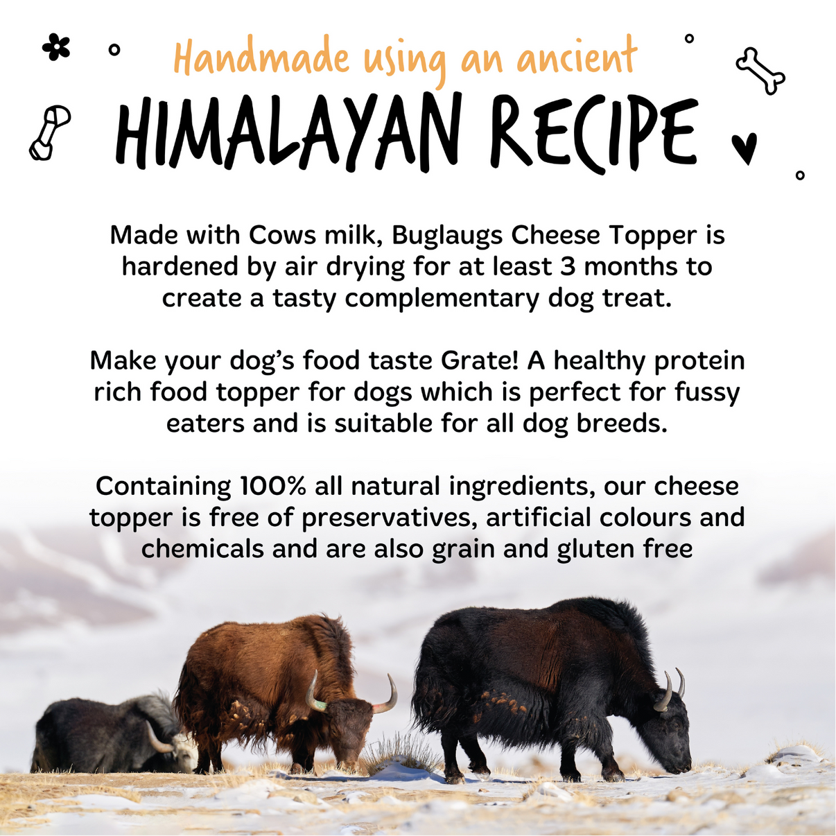 Bugalugs Handmade Himalayan Cheese Topper | Calcium & Protein for Dogs ...