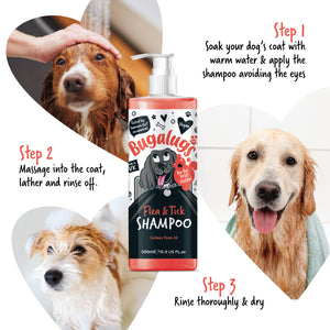 How to use Bugalugs Flea & Tick Shampoo for dogs, with neem oil.