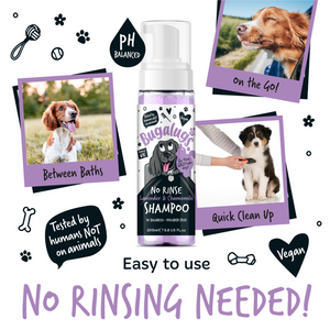 Bugalugs No Rinse Lavender and Chamomile Shampoo for Dogs - Easy to use, no rinsing needed