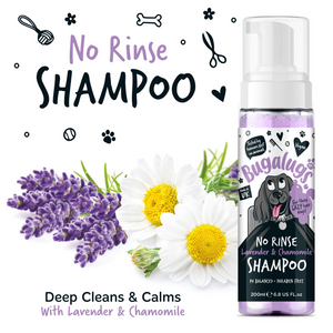 Bugalugs No Rinse Lavender and Chamomile Shampoo for Dogs - No rinse shampoo - Deep cleans and calms