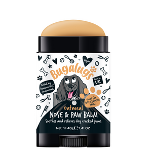 Bugalugs Oatmeal Nose and Paw Balm for Dogs - Lid off