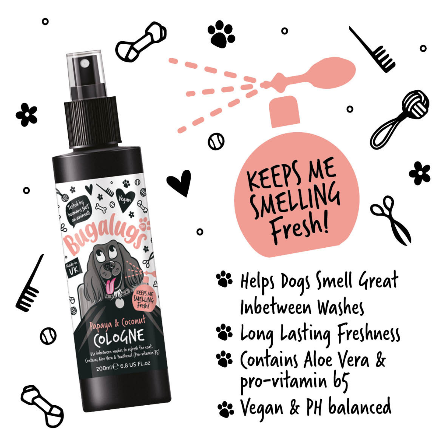 Bugalugs Papaya and Coconut Cologne for Dogs - Keeps me smelling fresh!