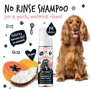 Bugalugs No Rinse Papaya and Coconut Shampoo and Conditioner for Dogs - No rinse shampoo for a quick and waterless clean