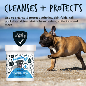 Bugalugs Wrinkle Cleansing Wipes - Use to cleanse and protect wrinkles