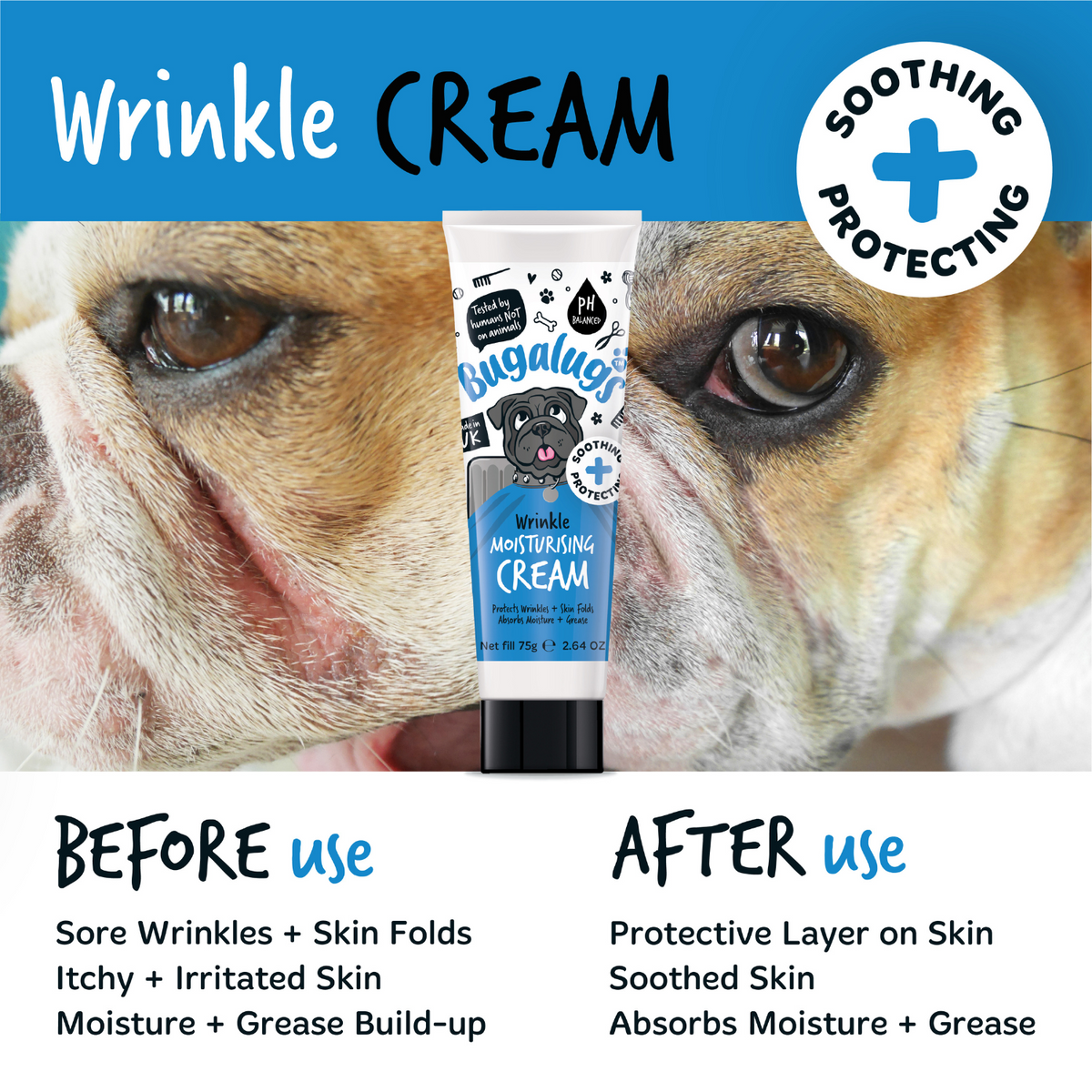 Bugalugs Wrinkle Cleansing Wipes - Before and after use