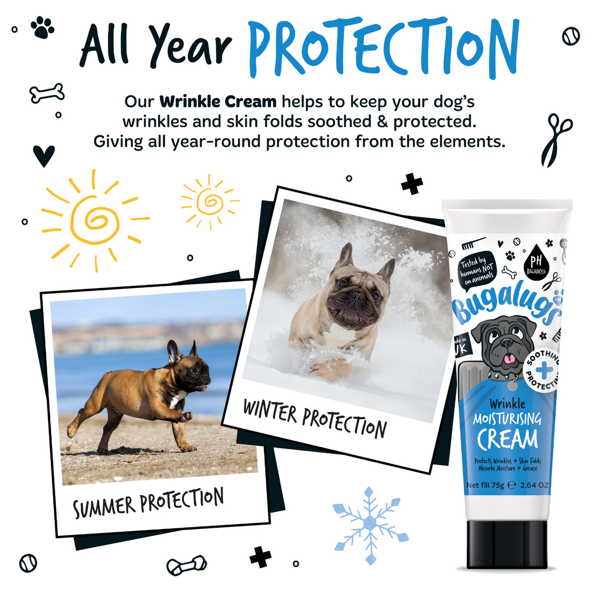 Bugalugs Wrinkle Cleansing Wipes - All-year protection