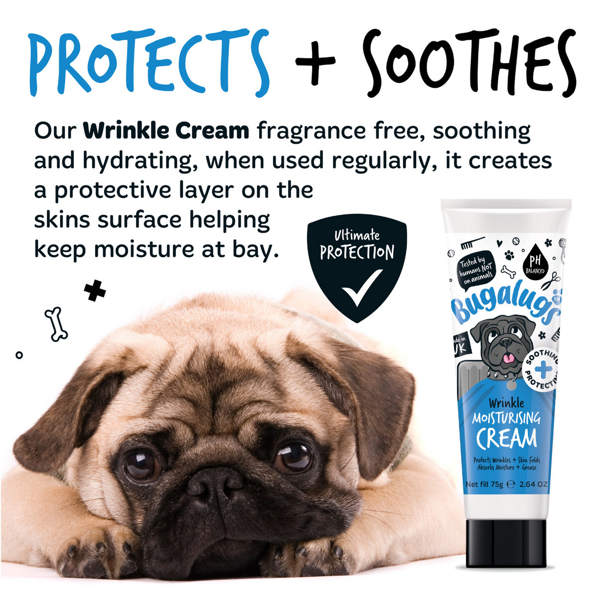 Bugalugs Wrinkle Cleansing Wipes - Protects and soothes