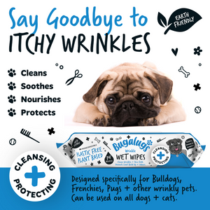 Bugalugs Wrinkle Wet Wipes for Dogs and Cats - Say goodbye to itchy wrinkles