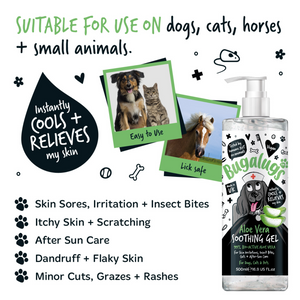 Bugalugs Aloe Vera Soothing Gel - Suitable for use on dogs, cats, horses and small animals