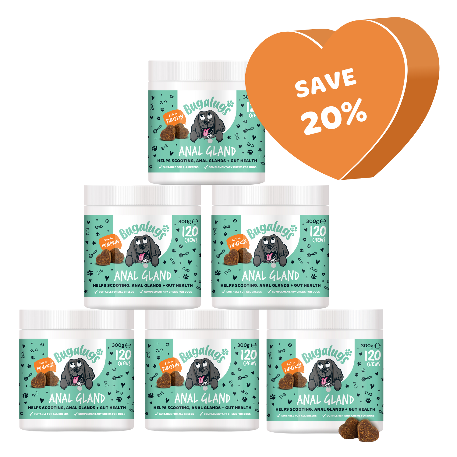 Anal Gland Supplement Chews for Dogs 6-Pack