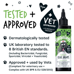Bugalugs Antiseptic Ear Drops for Dogs, Cats and Pets - Tested and Approved