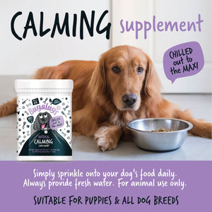 Bugalugs Natural Calming Supplement Powder for Dogs - Suitable for puppies and all dog breeds