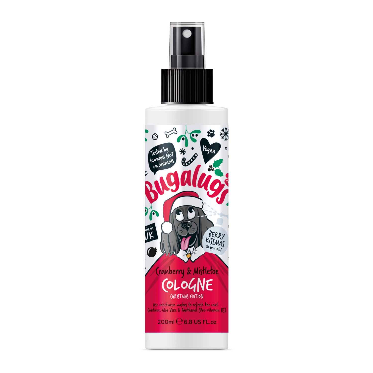 Bugalugs Cranberry and Mistletoe Cologne Christmas Edition for Dogs