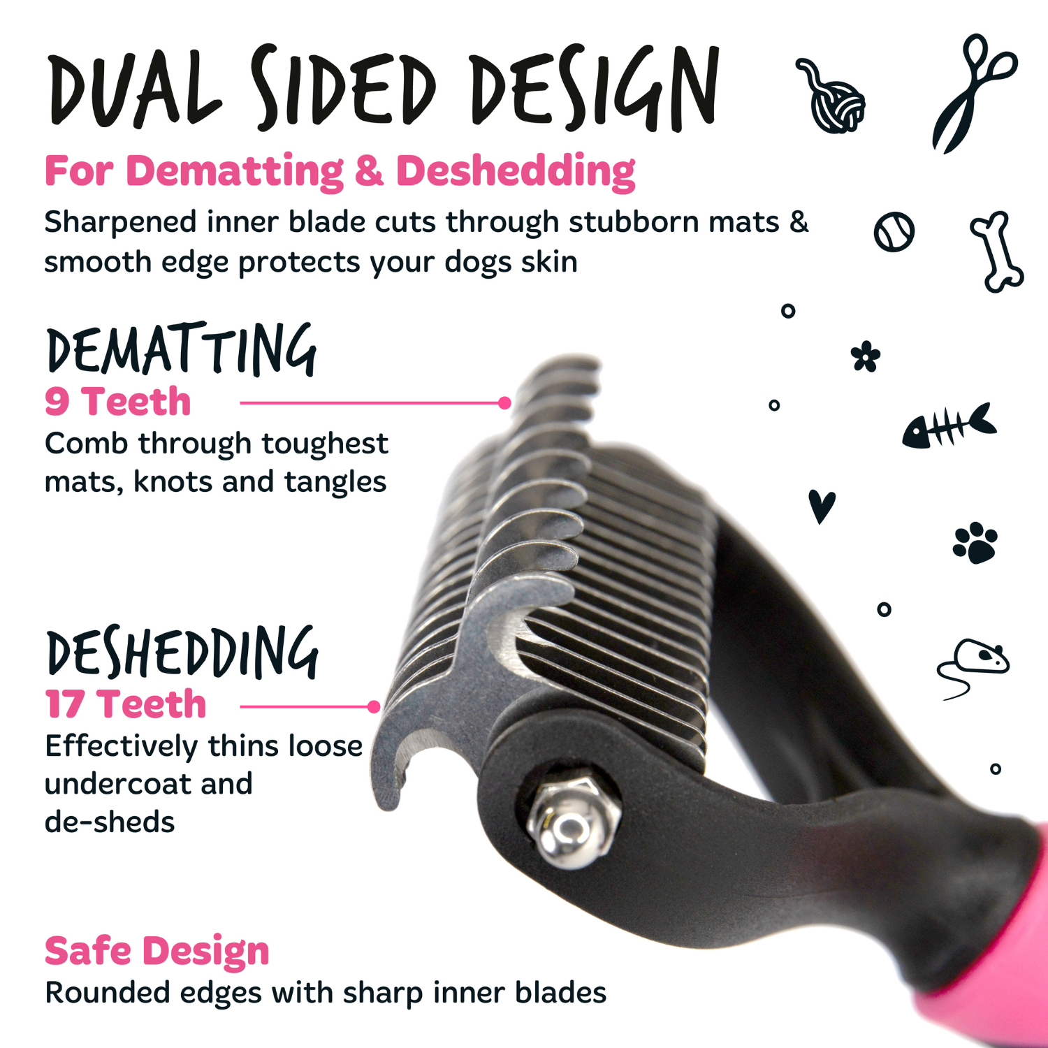 Bugalugs Dematting Rake 2 in 1 Dematting and Deshedding Pet Brush Bugalugs Pet Care