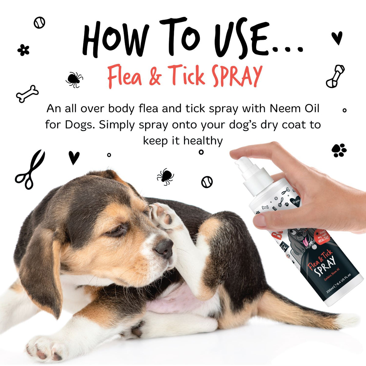 Flea & Tick Spray with Neem Oil for Dogs & Cats | Bugalugs Health Care – Bugalugs Pet Care