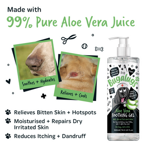 Bugalugs Aloe Vera Soothing Gel - Made with 99% Pure Aloe Vera Juice