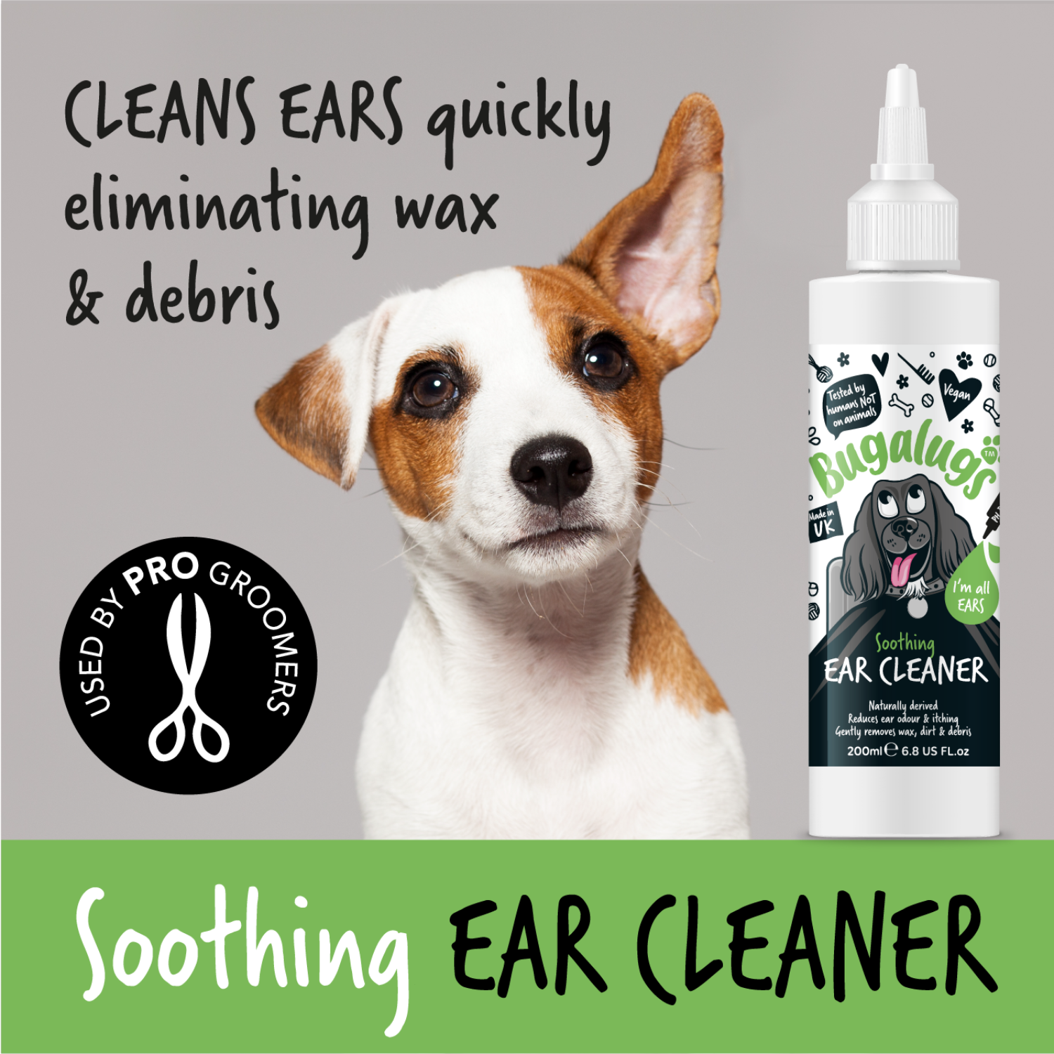 Bugalugs Soothing Ear Cleaner - Cleans ears quickly eliminating wax and debris