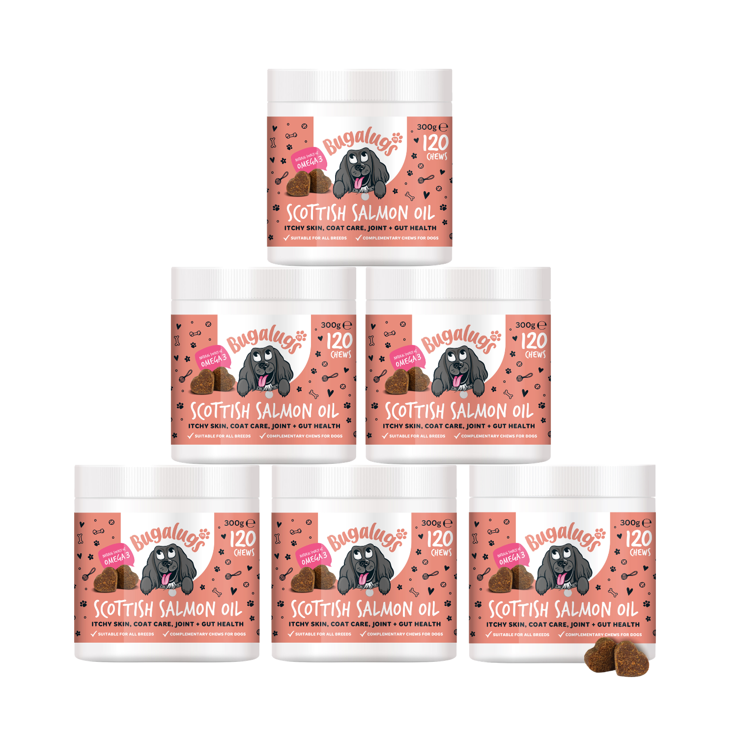 Scottish Salmon Oil Supplement Chews for Dogs 6-pack