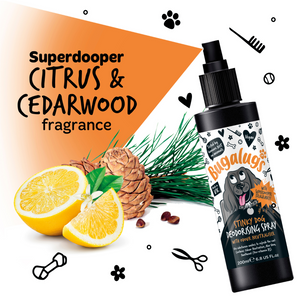 Bugalugs Stinky Dog Deodorising Spray with Odour Neutraliser - Superdooper citrus and cedarwood fragrance