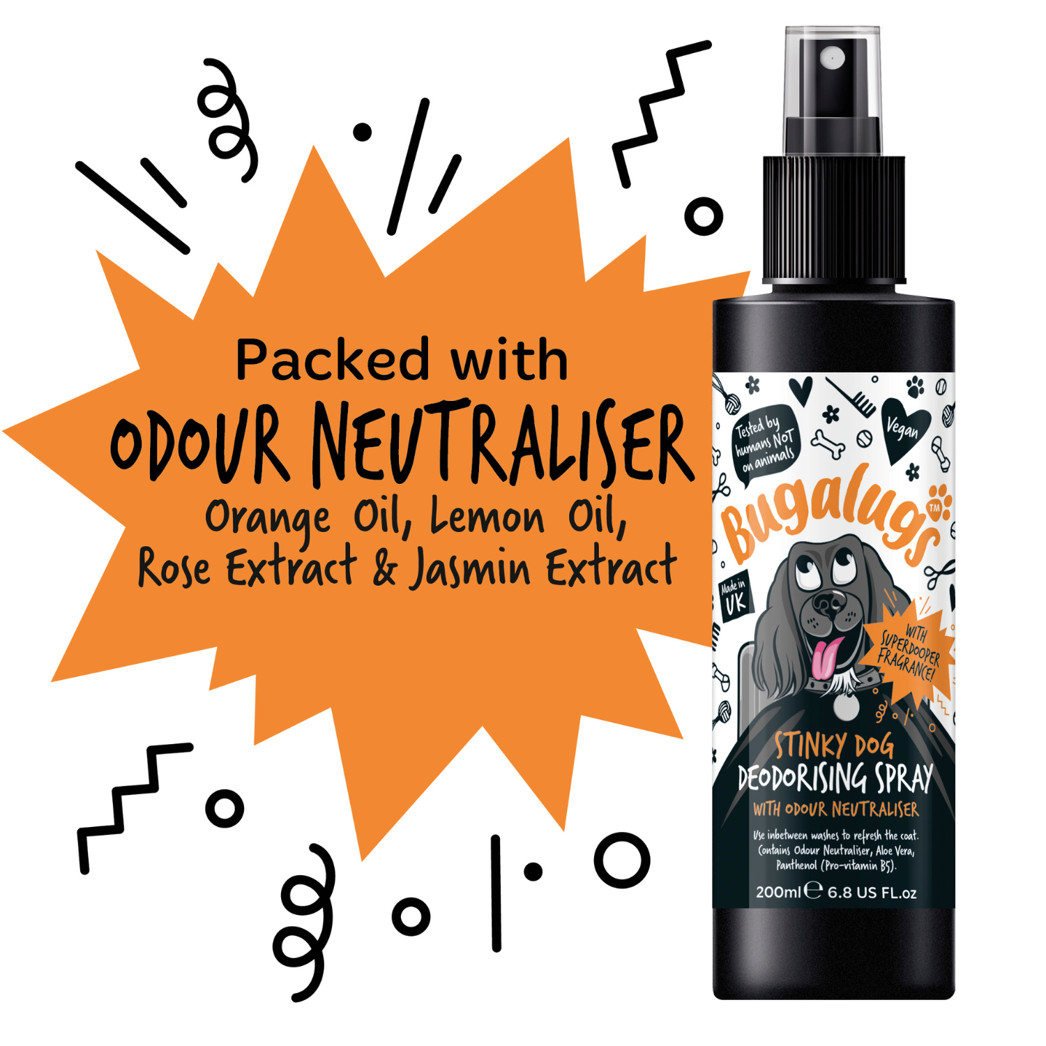 Bugalugs Stinky Dog Deodorising Spray Fox Poo Eliminating Dog Spray Bugalugs Pet Care