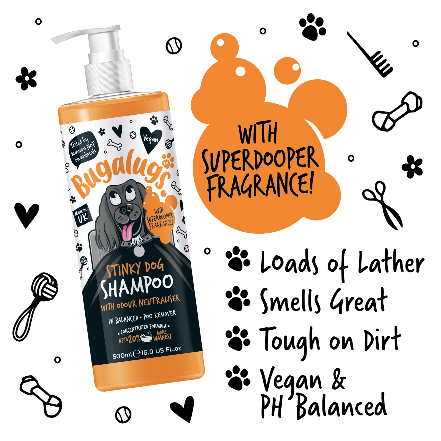 Bugalugs Stinky Dog Shampoo with Odour Neutraliser - Key benefits