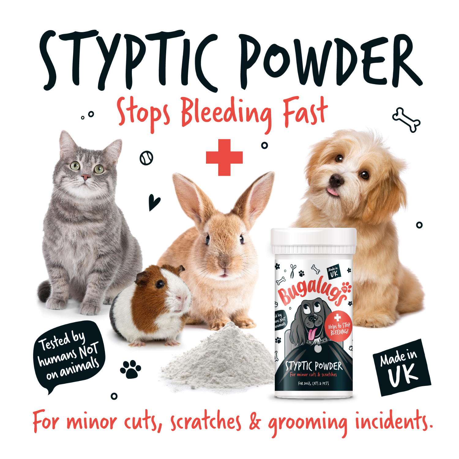 Bugalugs Styptic Powder For Minor Cuts Scratches Stop Pet Bleeding Bugalugs Pet Care