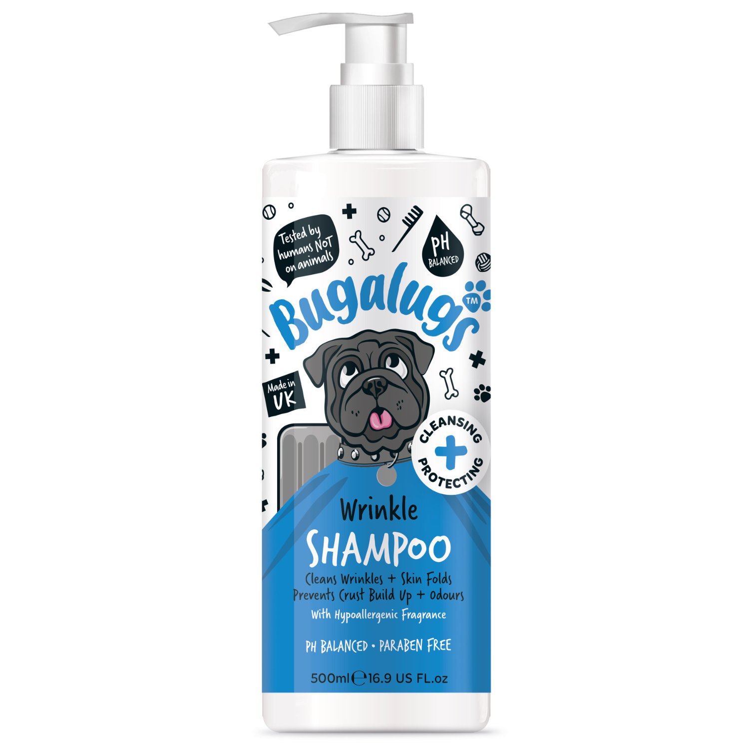 Bugalugs Wrinkle Shampoo with Hypoallergenic Fragrance for Dogs and Cats