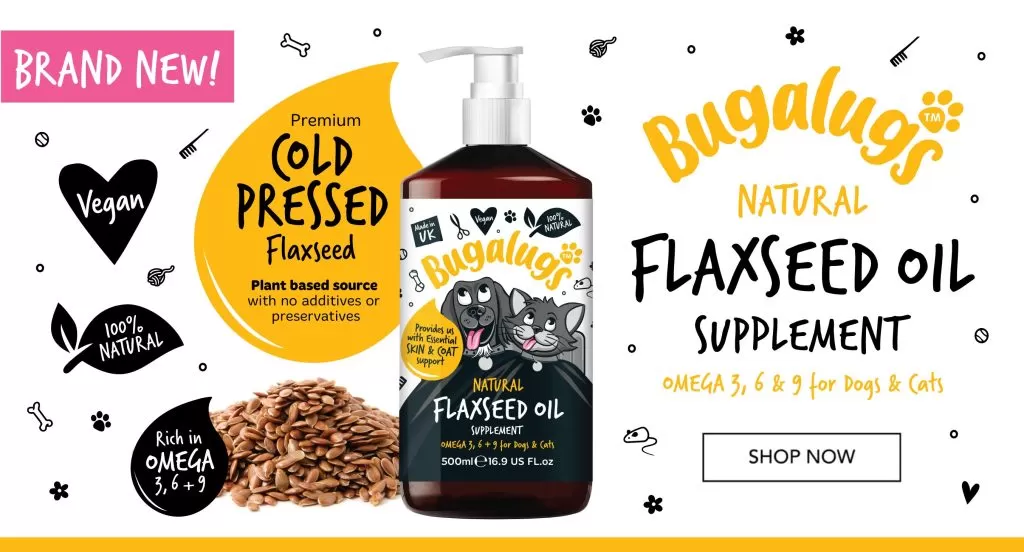 Bugalugs Flaxseed Oil Natural Supplement For Cats & Dogs