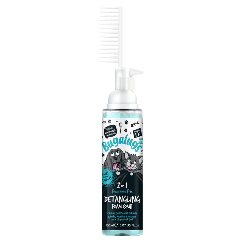 Bugalugs 2 in 1 Detangling Foam Comb - Fragrance Free. (Product Image)